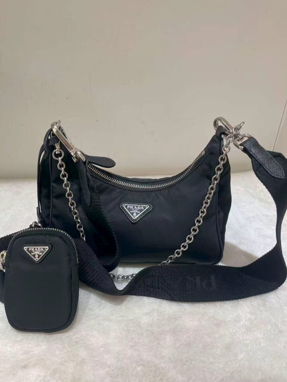 Prada Re‑Edition 2005 Black Nylon Shoulder Bag